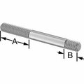 Bsc Preferred 18-8 Stainless ST Threaded on Both Ends Stud 1/4-20 Thread Size 1 and 3/8 Thread len 2-1/2 Long 92997A311